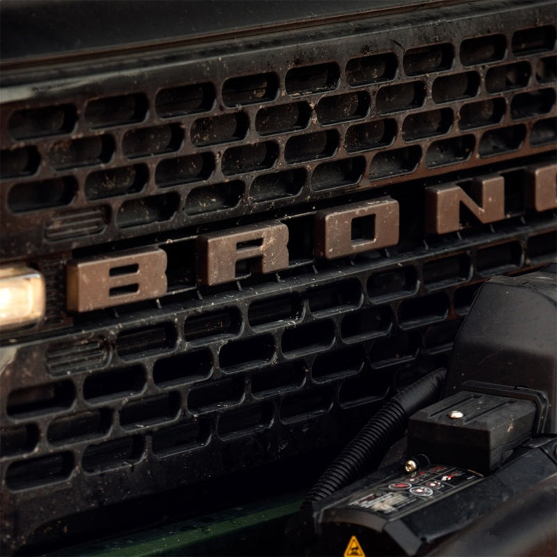 Ford Racing 2021+ Bronco Grille Lettering Overlay Kit - Bronze Ford Racing 2021+ Bronco Grille Lettering Overlay Kit - Bronze