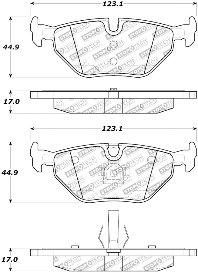 StopTech Street Touring 01-02 BMW Z3 / 03-09 Z4 / 10/90-07 3 Series Rear Brake Pads StopTech Street Touring 01-02 BMW Z3 / 03-09 Z4 / 10/90-07 3 Series Rear Brake Pads