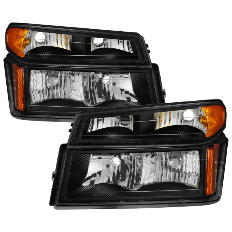 xTune Chevy Colorado 04-12 OEM Headlights w/ Bumper Lights Black HD-JH-CCOL04-SET-BK xTune Chevy Colorado 04-12 OEM Headlights w/ Bumper Lights Black HD-JH-CCOL04-SET-BK