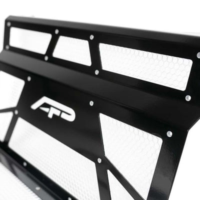 Agency Power 14-18 Polaris RZR XP 1000 / XP Turbo Vented Engine Cover - Gloss Black/White Mesh