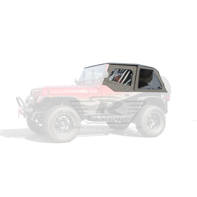 Rampage 1992-1995 Jeep Wrangler(YJ) Frameless Soft Top Kit - Black Diamond Rampage 1992-1995 Jeep Wrangler(YJ) Frameless Soft Top Kit - Black Diamond