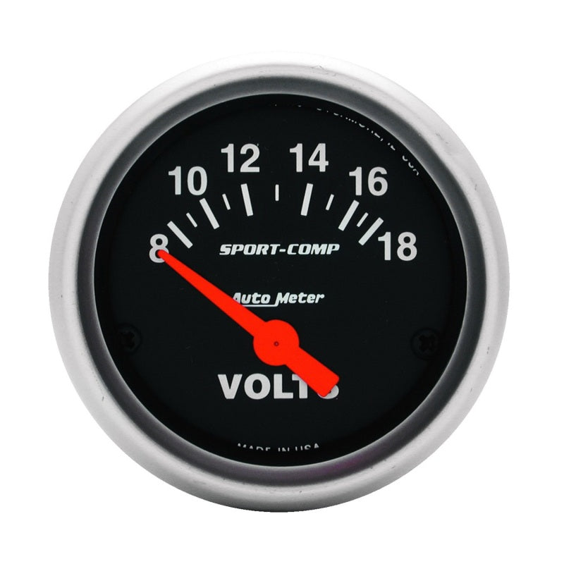 Autometer Sport-Comp 52mm 8-18 Volt Electronic Voltmeter Gauge Autometer Sport-Comp 52mm 8-18 Volt Electronic Voltmeter Gauge