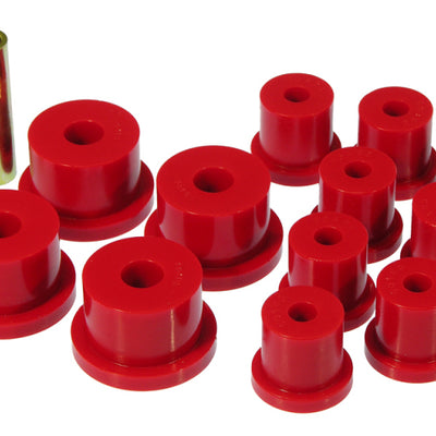 Prothane 64-73 Ford Mustang Rear Spring & 1/2in Shackle Bushings - Red
