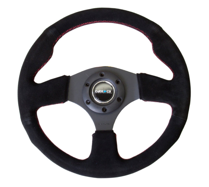 NRG Reinforced Steering Wheel (320mm) Suede w/Red Stitch NRG Reinforced Steering Wheel (320mm) Suede w/Red Stitch