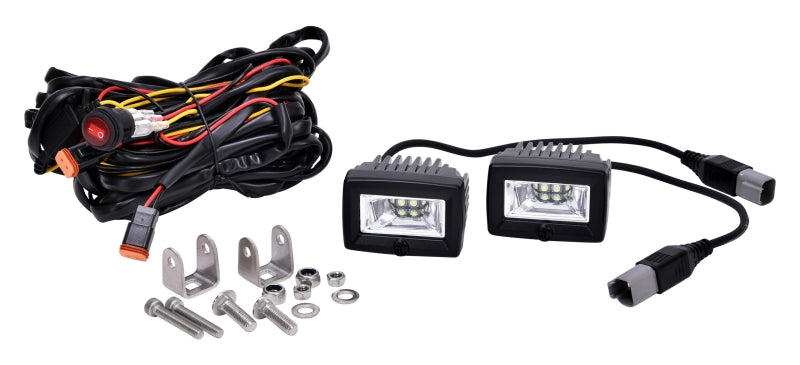 KC HiLiTES C-Series 2in. C2 LED Light 20w Area Flood Beam (Pair Pack System) - Black KC HiLiTES C-Series 2in. C2 LED Light 20w Area Flood Beam (Pair Pack System) - Black