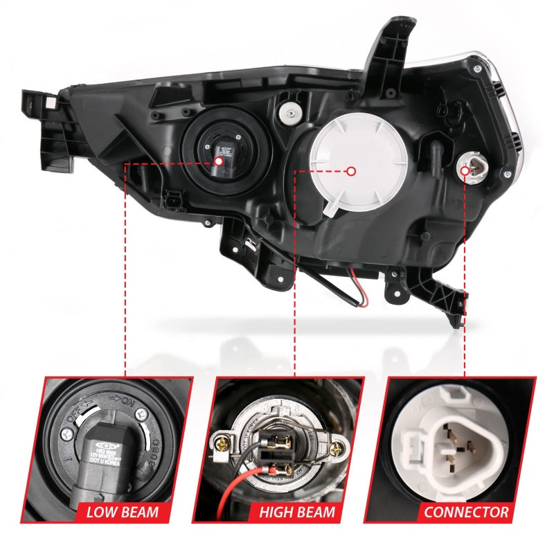 ANZO 14-18 Toyota 4 Runner Plank Style Projector Headlights Black w/ Amber ANZO 14-18 Toyota 4 Runner Plank Style Projector Headlights Black w/ Amber