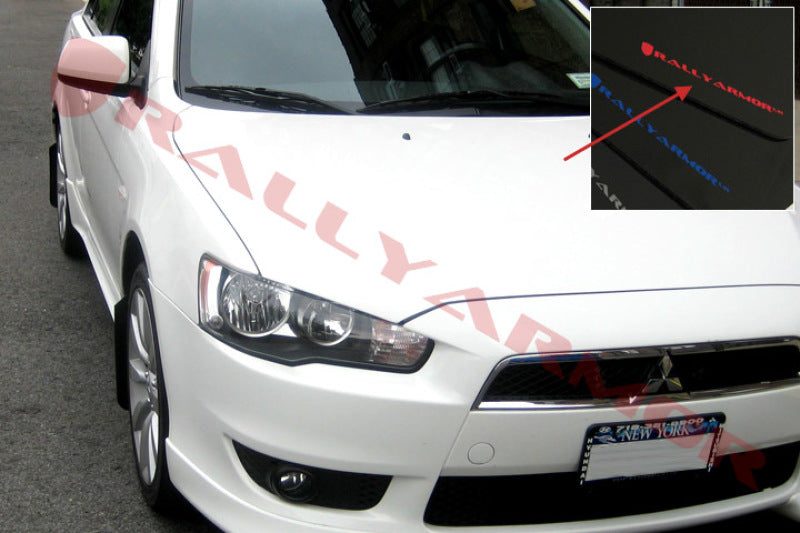 Rally Armor 07-17 Mitsubishi Lancer Black UR Mud Flap w/ Red Logo Rally Armor 07-17 Mitsubishi Lancer Black UR Mud Flap w/ Red Logo