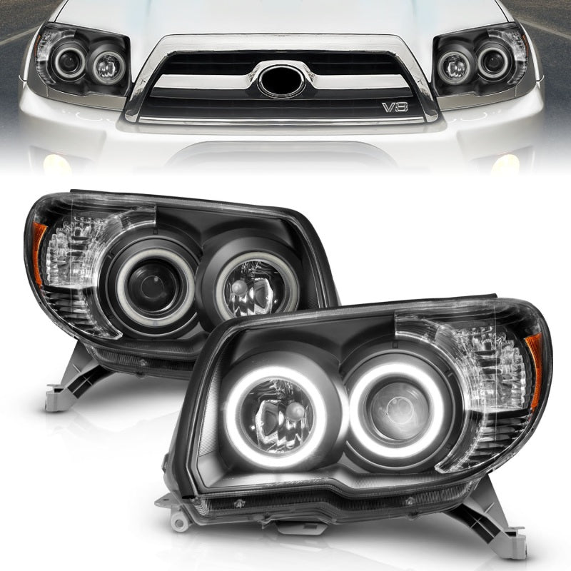 ANZO 2006-2009 Toyota 4Runner Projector Headlights w/ Halo Black ANZO 2006-2009 Toyota 4Runner Projector Headlights w/ Halo Black