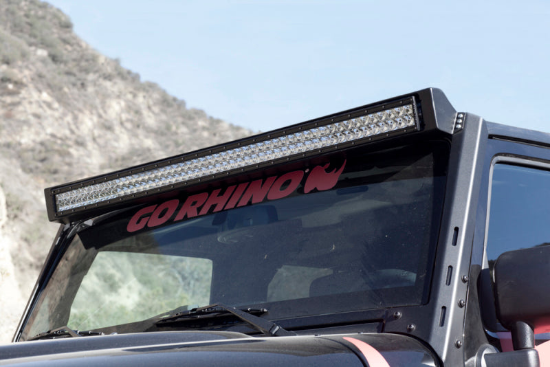 Go Rhino 07-18 Jeep Wrangler JK WLF Windshield Light Mount Frame - 50in Light Bar Go Rhino 07-18 Jeep Wrangler JK WLF Windshield Light Mount Frame - 50in Light Bar