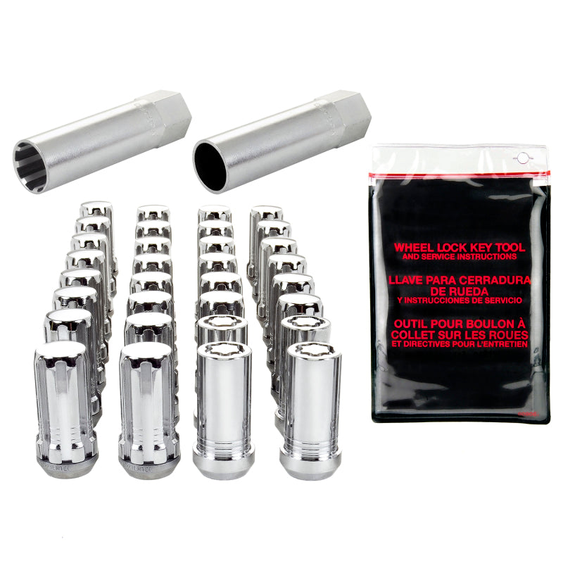 McGard SplineDrive Tuner 8 Lug Install Kit w/Locks & Tool (Cone) M14X1.5 / 1in. Hex - Chrome McGard SplineDrive Tuner 8 Lug Install Kit w/Locks & Tool (Cone) M14X1.5 / 1in. Hex - Chrome