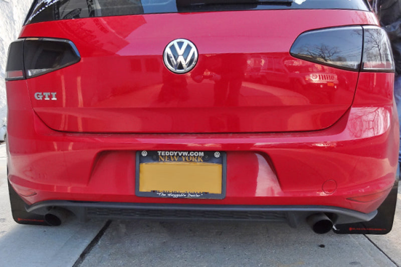 Rally Armor 15-21 MKVII VW Golf/GTI Black UR Mud Flap w/Red Logo Rally Armor 15-21 MKVII VW Golf/GTI Black UR Mud Flap w/Red Logo