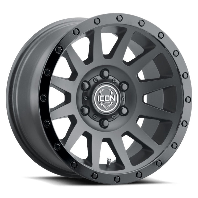 ICON Compression 18x9 6x5.5 0mm Offset 5in BS 106.1mm Bore Double Black Wheel ICON Compression 18x9 6x5.5 0mm Offset 5in BS 106.1mm Bore Double Black Wheel