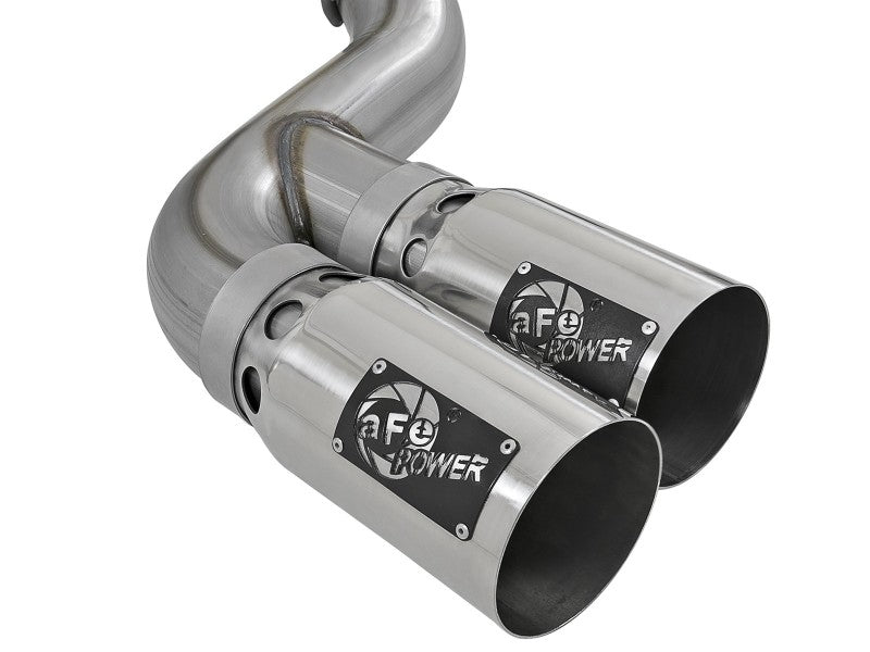 aFe Power 11-14 Ford F250/F350 6.7L Diesel Rebel XD 4in 409 SS DPF-Back Exhaust System - Pol Tips aFe Power 11-14 Ford F250/F350 6.7L Diesel Rebel XD 4in 409 SS DPF-Back Exhaust System - Pol Tips