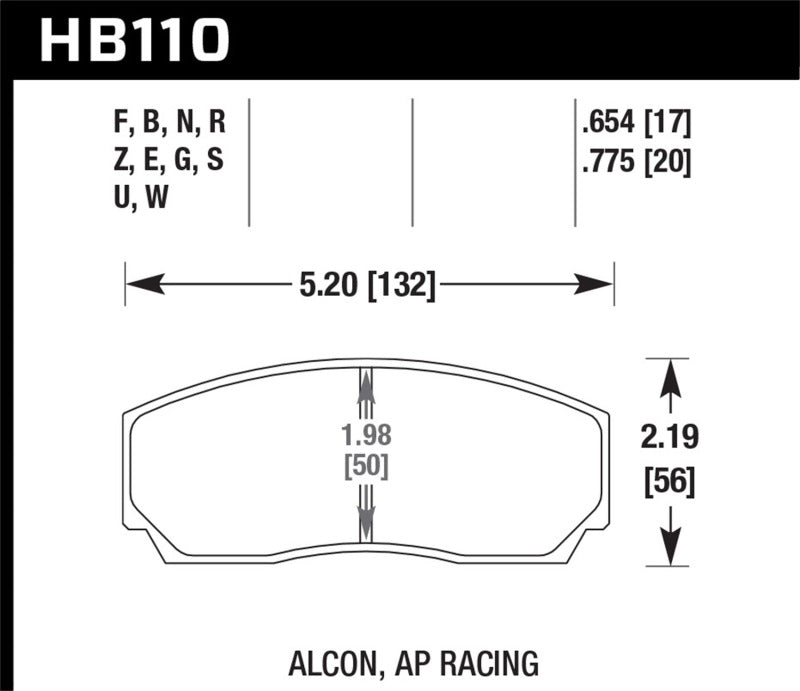 Hawk DTC-80 AP Racing 17mm Race Brake Pads Hawk DTC-80 AP Racing 17mm Race Brake Pads