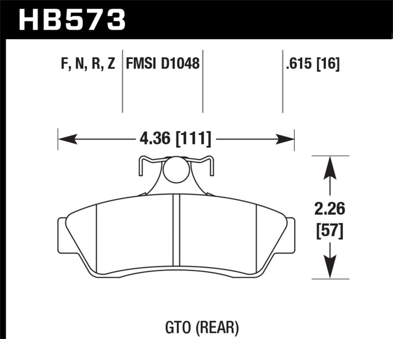 Hawk 04-06 Pontiac GTO HPS 5.0 Rear Brake Pads Hawk 04-06 Pontiac GTO HPS 5.0 Rear Brake Pads