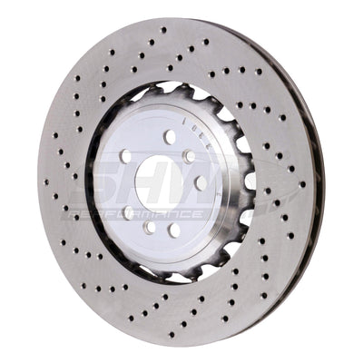 SHW 18-21 BMW M5 4.4L Left Rear Cross-Drilled Lightweight Brake Rotor (34217991103)