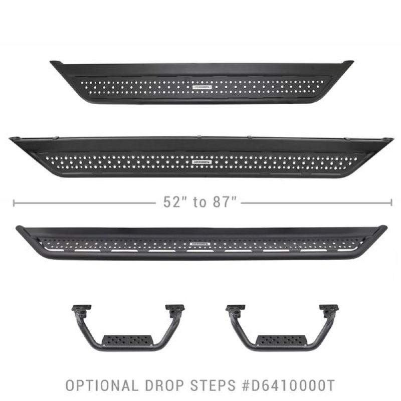 Go Rhino Dominator Extreme D6 SideSteps - Tex Blk - 4in Drop Down Steps (Pair) Go Rhino Dominator Extreme D6 SideSteps - Tex Blk - 4in Drop Down Steps (Pair)