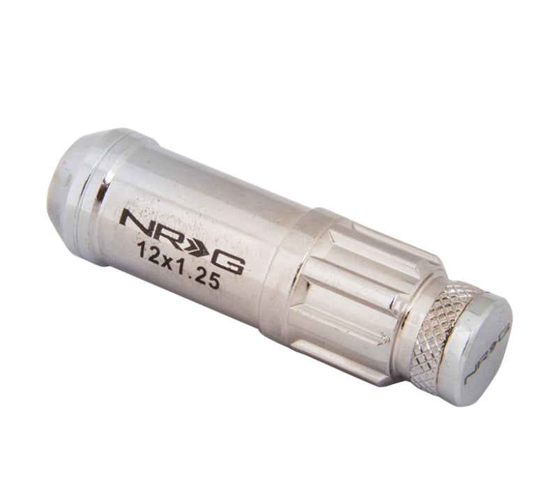 NRG 700 Series M12 X 1.25 Steel Lug Nut w/Dust Cap Cover Set 21 Pc w/Locks & Lock Socket - Silver NRG 700 Series M12 X 1.25 Steel Lug Nut w/Dust Cap Cover Set 21 Pc w/Locks & Lock Socket - Silver