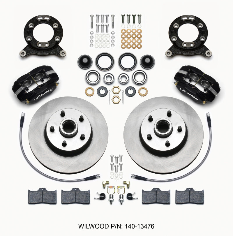 Wilwood Forged Dynalite-M Front Kit 11.30in 1 PC Rotor&Hub 1965-1969 Mustang Disc & Drum Spindle Wilwood Forged Dynalite-M Front Kit 11.30in 1 PC Rotor&Hub 1965-1969 Mustang Disc & Drum Spindle