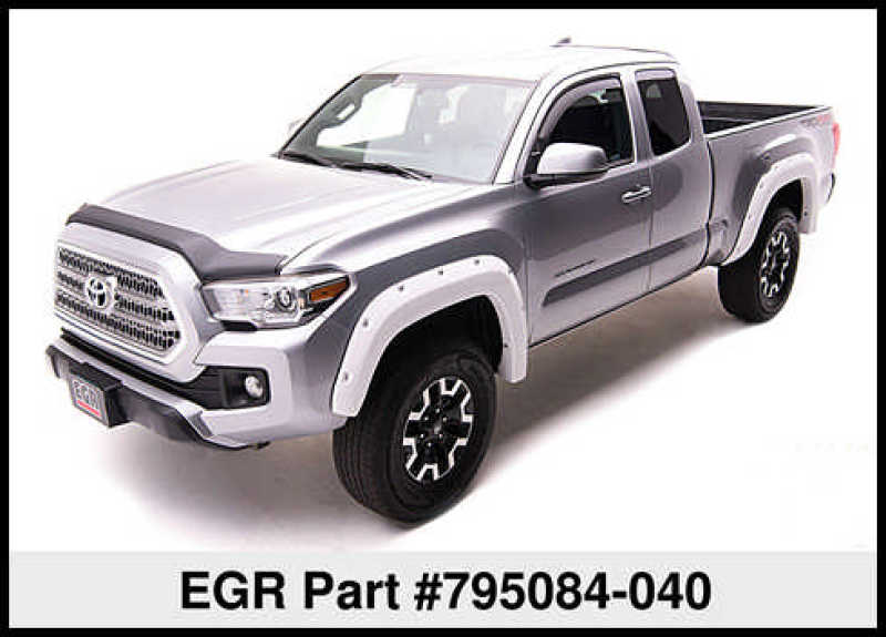 EGR 16+ Toyota Tacoma w/Mudflap Bolt-On Look Color Match Fender Flares - Set - Super White EGR 16+ Toyota Tacoma w/Mudflap Bolt-On Look Color Match Fender Flares - Set - Super White