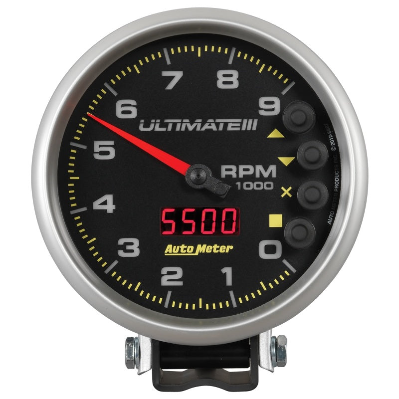 Autometer 5 inch Ultimate III Playback Tachometer 9000 RPM - Black Autometer 5 inch Ultimate III Playback Tachometer 9000 RPM - Black
