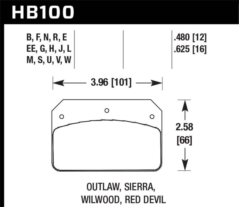 Hawk Dynalite/Outlaw/Sierra Caliper DTC-70 .625 Thickness Motorsports Brake Pads Hawk Dynalite/Outlaw/Sierra Caliper DTC-70 .625 Thickness Motorsports Brake Pads