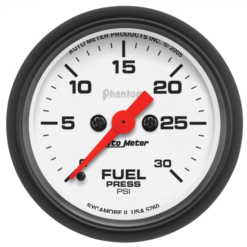 Autometer Phantom Fuel Pressure gauge 52mm 0-30 PSI Full Sweep Elec Autometer Phantom Fuel Pressure gauge 52mm 0-30 PSI Full Sweep Elec