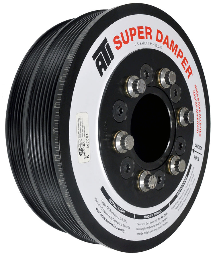 ATI Damper - 7.425in - Steel LW - 6/4 Grv - LS1/LS2 - F & V Body - 6 Bolt - 3 Ring ATI Damper - 7.425in - Steel LW - 6/4 Grv - LS1/LS2 - F & V Body - 6 Bolt - 3 Ring