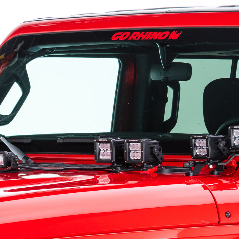 Go Rhino 18-20 Jeep Wrangler JL/JLU/Gladiator JT Light Mount - Two 3in Cubes Go Rhino 18-20 Jeep Wrangler JL/JLU/Gladiator JT Light Mount - Two 3in Cubes
