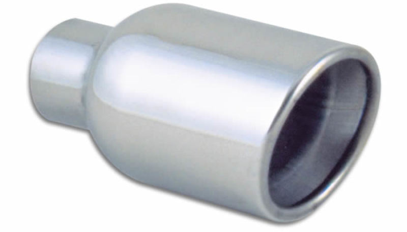 Vibrant 4in Round SS Exhaust Tip (Double Wall Resonated Angle Cut Rolled Edge) Vibrant 4in Round SS Exhaust Tip (Double Wall Resonated Angle Cut Rolled Edge)