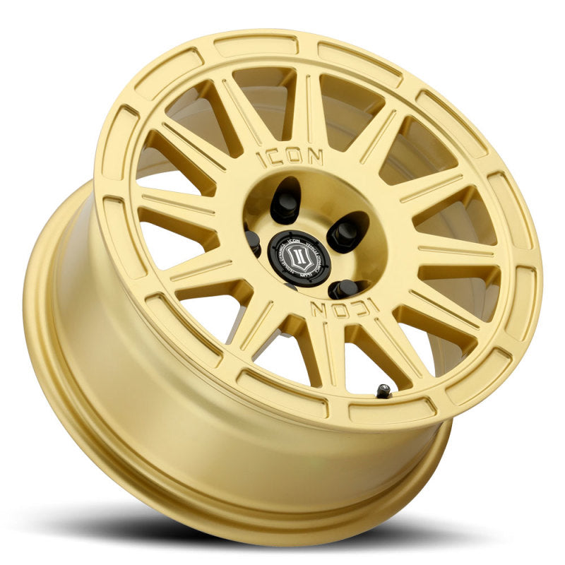 ICON Ricochet 17x8 5x4.5 38mm Offset 6in BS - Gloss Gold Wheel ICON Ricochet 17x8 5x4.5 38mm Offset 6in BS - Gloss Gold Wheel
