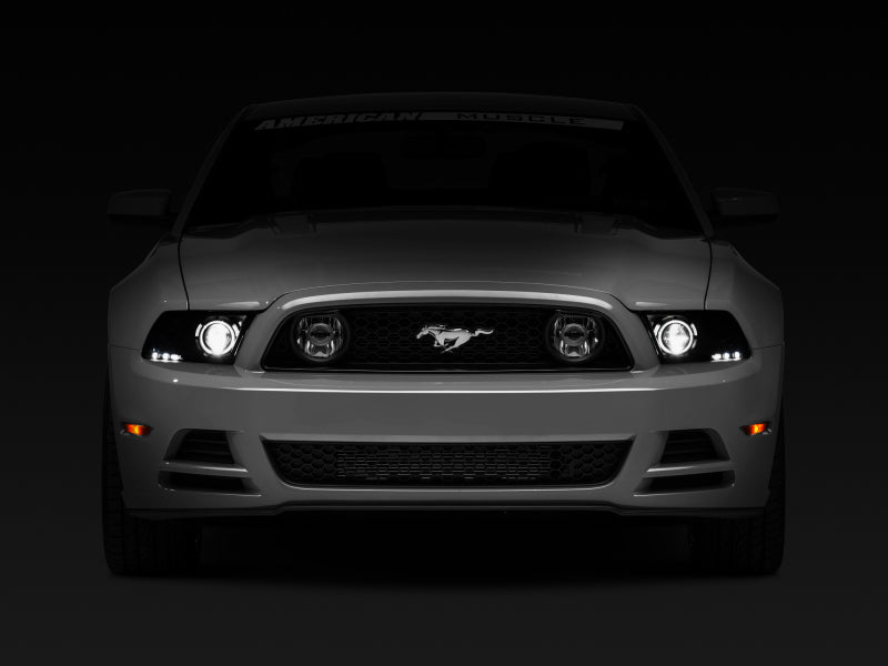 Raxiom 13-14 Ford Mustang w/ Factory HIDLED Halo Projector Headlights- Black Housing (Smoked Lens) Raxiom 13-14 Ford Mustang w/ Factory HIDLED Halo Projector Headlights- Black Housing (Smoked Lens)