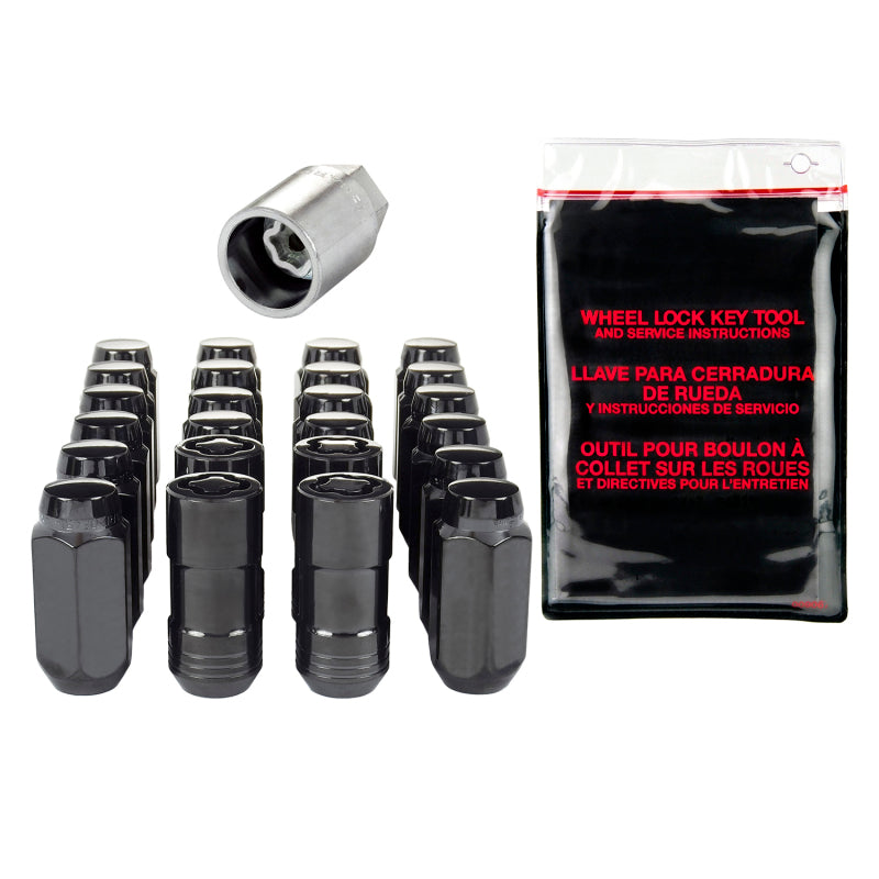 McGard 6 Lug Hex Install Kit w/Locks (Cone Seat Nut) M14X1.5 / 13/16 Hex / 1.945in. Length - Black McGard 6 Lug Hex Install Kit w/Locks (Cone Seat Nut) M14X1.5 / 13/16 Hex / 1.945in. Length - Black