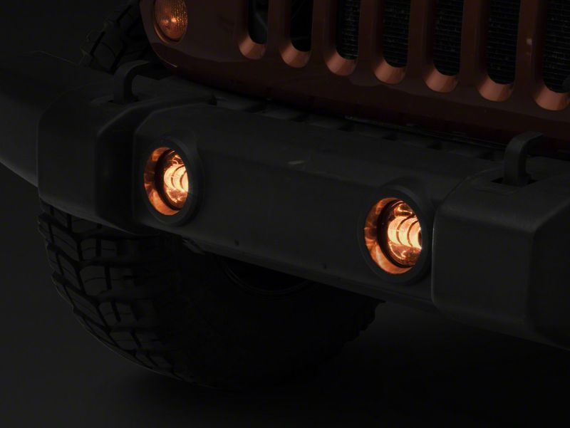 Raxiom 07-23 Jeep Wrangler JK & JL Axial Series Tri-Bar LED Fog Lights- Amber Raxiom 07-23 Jeep Wrangler JK & JL Axial Series Tri-Bar LED Fog Lights- Amber
