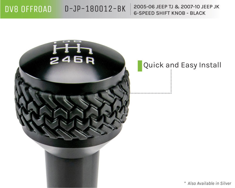 DV8 Offroad 2005-2010 Jeep TJ/JK 6-Speed Shift Knob Black Finish DV8 Offroad 2005-2010 Jeep TJ/JK 6-Speed Shift Knob Black Finish