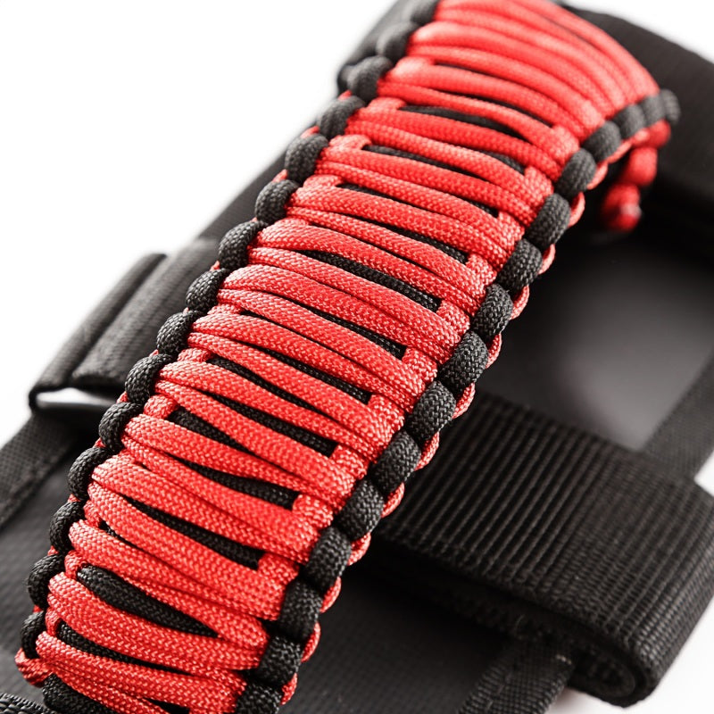 Rugged Ridge Paracord Grab Handles Red/Black Pair Rugged Ridge Paracord Grab Handles Red/Black Pair