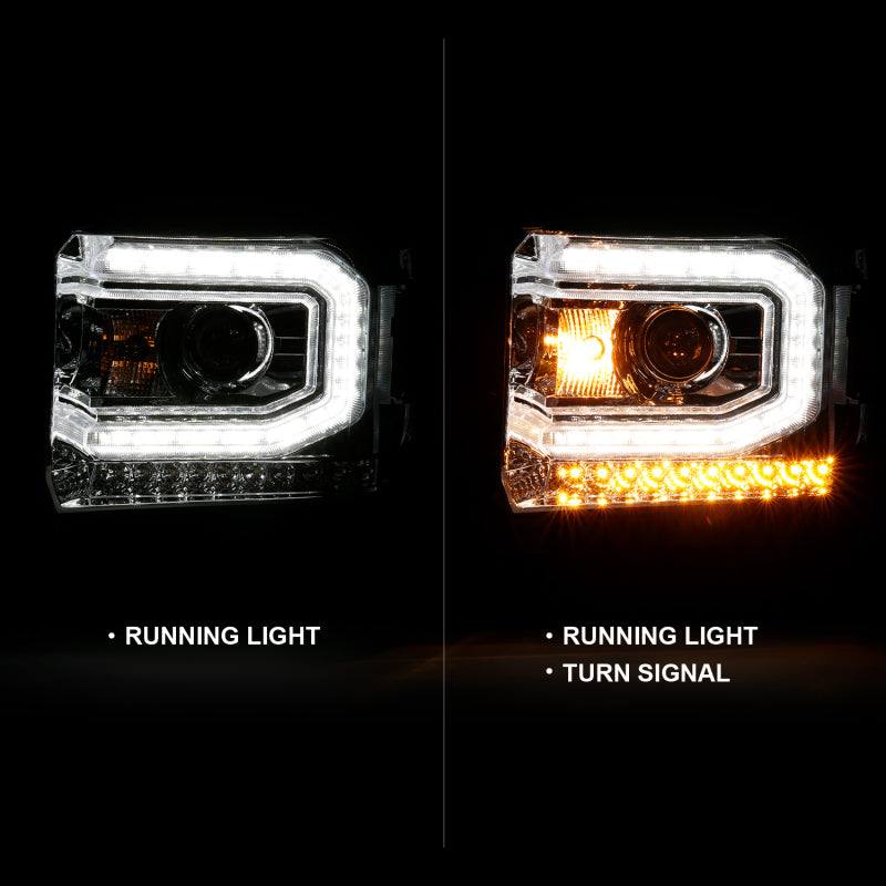 ANZO 2016-2019 Gmc Sierra 1500 Projector Headlight Plank Style Chrome w/ Sequential Amber Signal ANZO 2016-2019 Gmc Sierra 1500 Projector Headlight Plank Style Chrome w/ Sequential Amber Signal