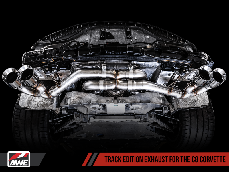 AWE Tuning 2020 Chevrolet Corvette (C8) Track Edition Exhaust - Quad Chrome Silver Tips AWE Tuning 2020 Chevrolet Corvette (C8) Track Edition Exhaust - Quad Chrome Silver Tips