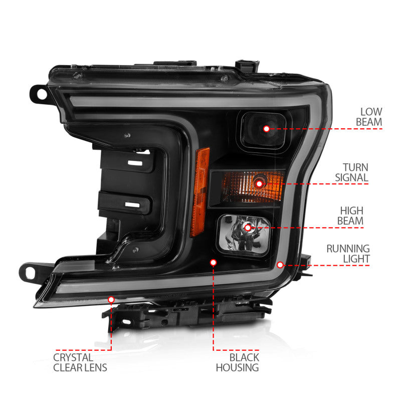 ANZO 2018-2019 Ford F-150 Projector Plank Style H.L. Black Amber (Without Switchback) ANZO 2018-2019 Ford F-150 Projector Plank Style H.L. Black Amber (Without Switchback)