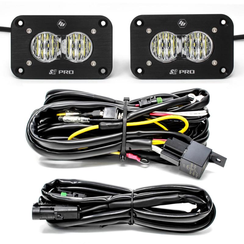 Baja Designs S2 Pro Wide Cornering Pair Flush Mount LED Light Pod Kit Baja Designs S2 Pro Wide Cornering Pair Flush Mount LED Light Pod Kit