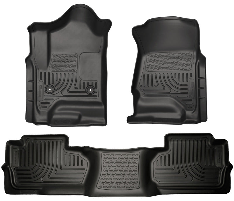 Husky Liners 14 Chevrolet Silverado/GMC Sierra Dbl Cab WeatherBeater Black Front&2nd Seat Floor Line Husky Liners 14 Chevrolet Silverado/GMC Sierra Dbl Cab WeatherBeater Black Front&2nd Seat Floor Line