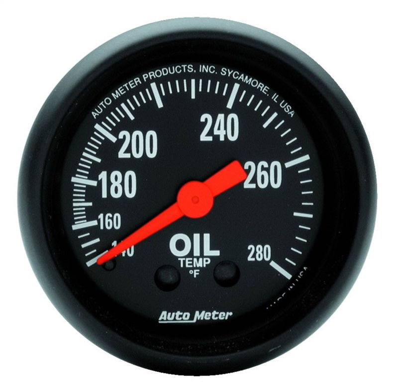 Autometer Z Series 2-1/16in 140-280 Degrees F Mechanical Oil Temperature Gauge Autometer Z Series 2-1/16in 140-280 Degrees F Mechanical Oil Temperature Gauge