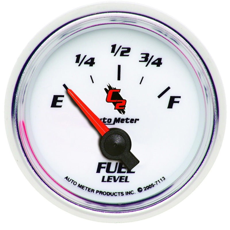 AutoMeter Gauge Fuel Level 2-1/16in. 0 Ohm(e) to 90 Ohm(f) Elec C2 AutoMeter Gauge Fuel Level 2-1/16in. 0 Ohm(e) to 90 Ohm(f) Elec C2