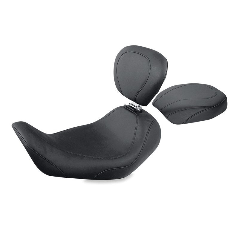 Mustang 06-17 Harley Dyna Wide Tripper Solo Seat w/Driver Backrest - Black Mustang 06-17 Harley Dyna Wide Tripper Solo Seat w/Driver Backrest - Black