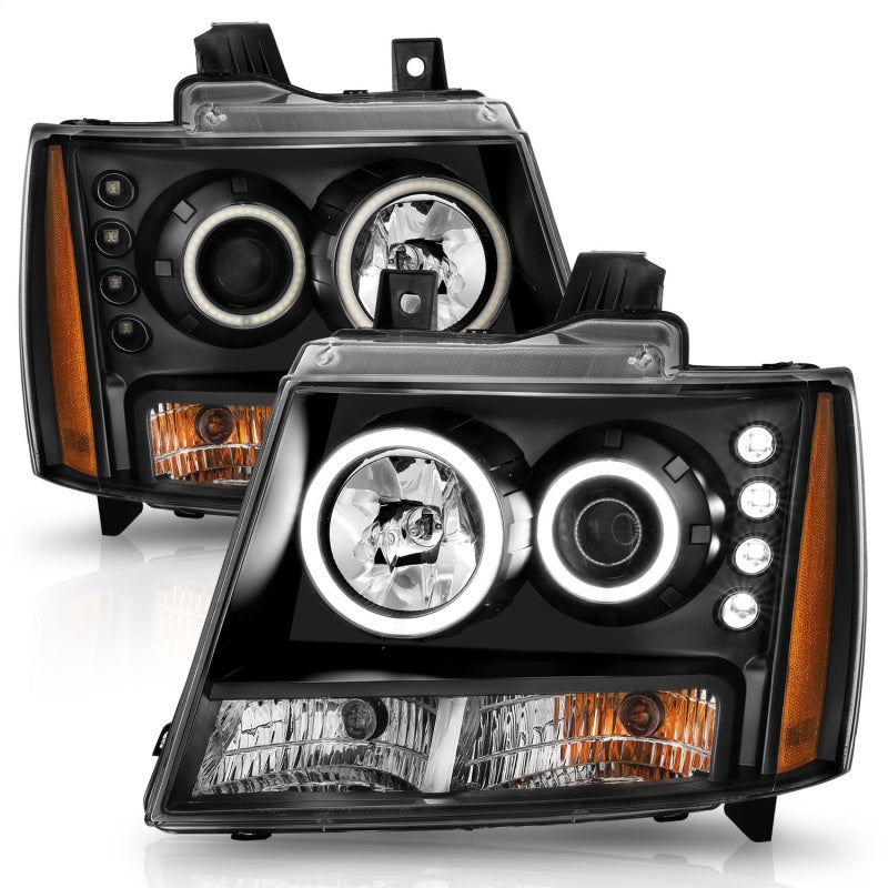 ANZO 2007-2013 Chevrolet Avalanche Projector Headlights w/ Halo Black (CCFL) ANZO 2007-2013 Chevrolet Avalanche Projector Headlights w/ Halo Black (CCFL)