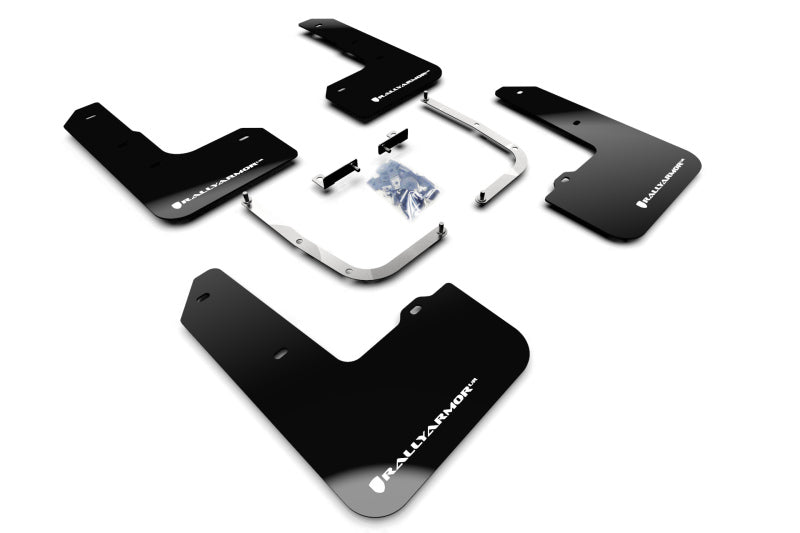 Rally Armor 19-22 Hyundai Veloster N Black UR Mud Flap w/ White Logo Rally Armor 19-22 Hyundai Veloster N Black UR Mud Flap w/ White Logo