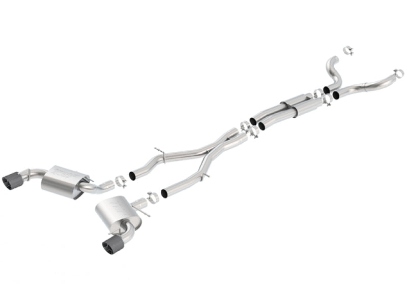 Borla 16-17 Chevy Camaro 6.2L 4.5in Carbon Fiber Tips Single Split Exit S-Type Catback Exhaust Borla 16-17 Chevy Camaro 6.2L 4.5in Carbon Fiber Tips Single Split Exit S-Type Catback Exhaust