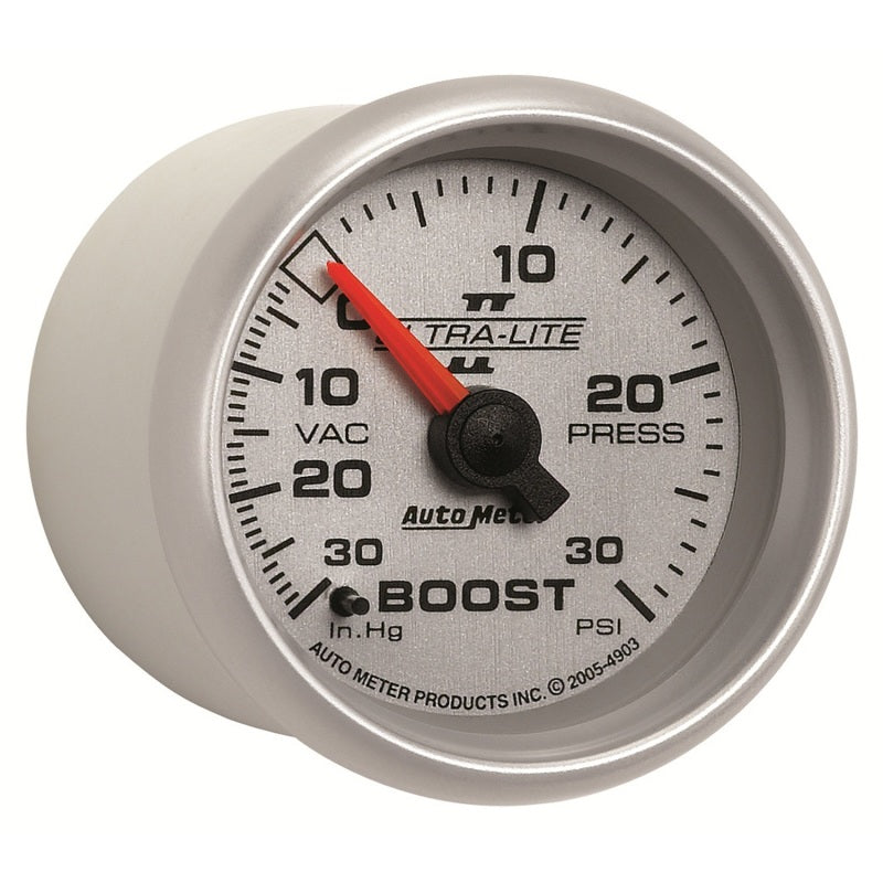 Autometer Ultra-Lite II 52mm 30 PSI Mechanical Boost Gauge Autometer Ultra-Lite II 52mm 30 PSI Mechanical Boost Gauge