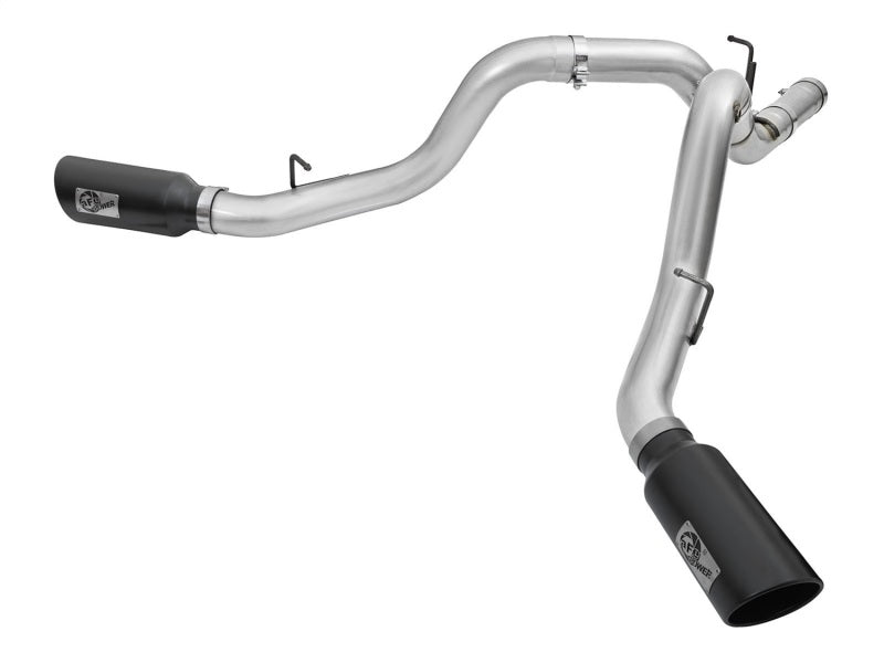 aFe Atlas Exhaust 4in Dual DPF-Back Al Steel w/ Black Tips 16-17 GM Diesel Truck V8-6.6L (td) LML aFe Atlas Exhaust 4in Dual DPF-Back Al Steel w/ Black Tips 16-17 GM Diesel Truck V8-6.6L (td) LML