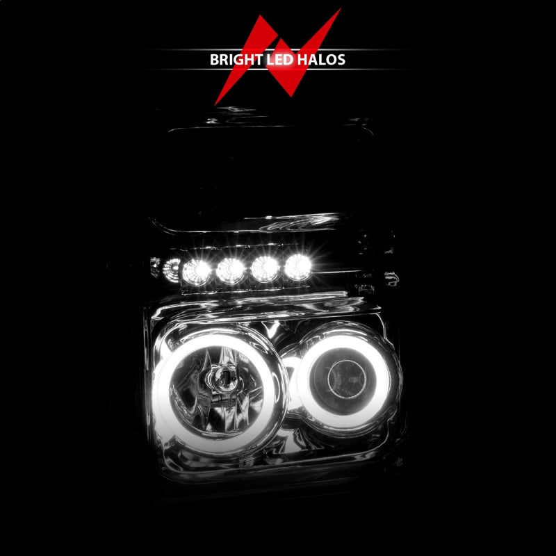 ANZO 2008-2010 Ford F-250 Projector Headlights w/ Halo Chrome (CCFL) ANZO 2008-2010 Ford F-250 Projector Headlights w/ Halo Chrome (CCFL)
